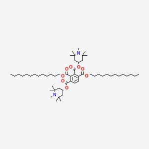 molecular formula C56H96N2O8 B13740019 1,3-Bis(1,2,2,6,6-pentamethylpiperidin-4-yl) 2,4-ditridecyl benzene-1,2,3,4-tetracarboxylate 