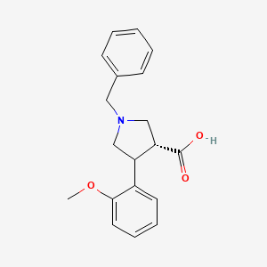 molecular formula C19H21NO3 B13740034 (3R)-4-(2-methoxyphenyl)-1-(phenylmethyl)-3-pyrrolidinecarboxylic acid CAS No. 154205-78-4