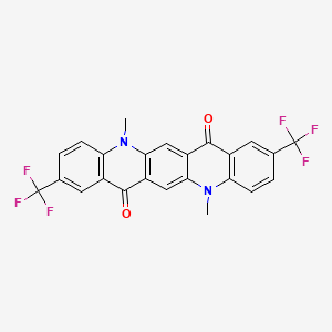 molecular formula C24H14F6N2O2 B13740044 5,12-Dimethyl-2,9-bis-trifluoromethyl-5,12-dihydroquino2,3-bacridine-7,14-dione 