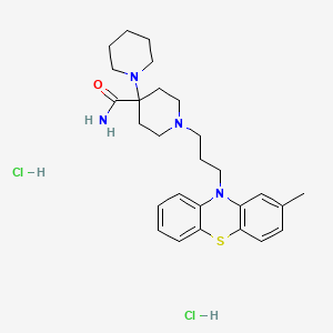 molecular formula C27H38Cl2N4OS B13740070 1-[3-(2-methylphenothiazin-10-yl)propyl]-4-piperidin-1-ylpiperidine-4-carboxamide;dihydrochloride CAS No. 13805-48-6
