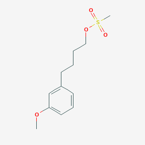 molecular formula C12H18O4S B13740084 Benzenebutanol, 3-methoxy-, 1-methanesulfonate 