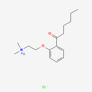 molecular formula C16H26ClNO2 B13740097 Hexanophenone, 2'-(2-(dimethylamino)ethoxy)-, hydrochloride CAS No. 20809-01-2