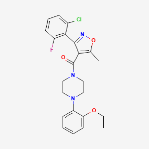 molecular formula C23H23ClFN3O3 B13740166 Methanone, [3-(2-chloro-6-fluorophenyl)-5-methyl-4-isoxazolyl][4-(2-ethoxyphenyl)-1-piperazinyl]- 