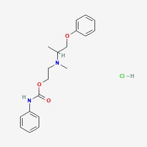 molecular formula C19H25ClN2O3 B13740188 Carbamic acid, N-phenyl-, 2-(methyl(1-phenoxy-2-propyl)amino)ethyl ester, hydrochloride CAS No. 100836-70-2