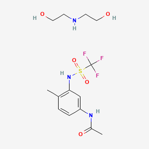 molecular formula C14H22F3N3O5S B13740236 Fluoridamid diolamine CAS No. 38827-31-5
