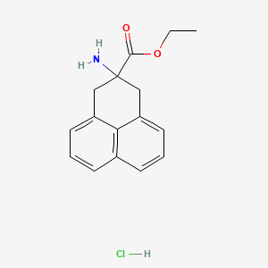 molecular formula C16H18ClNO2 B13740238 Ethyl 2-amino-1,3-dihydrophenalene-2-carboxylate;hydrochloride 