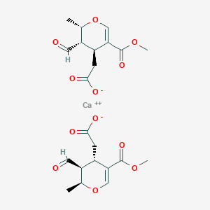 molecular formula C22H26CaO12 B13740599 calcium 2-(3-formyl-5-methoxycarbonyl-2-methyl-3,4-dihydro-2H-pyran-4-yl)acetate CAS No. 34421-75-5