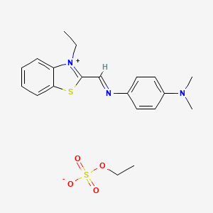 molecular formula C20H25N3O4S2 B13740728 Benzothiazolium, 2-[[[4-(dimethylamino)phenyl]imino]methyl]-3-ethyl-, ethyl sulfate CAS No. 29770-19-2