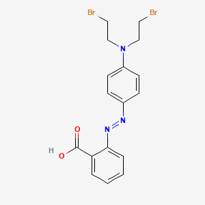 molecular formula C17H17Br2N3O2 B13740840 Azobenzene, 4-bis(2-bromoethyl)amino-2'-carboxy- CAS No. 40136-80-9