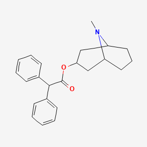 molecular formula C23H27NO2 B13740883 N-Methyl-norgranatan-3-ol beta-diphenylacetyl ester [German] CAS No. 6606-16-2