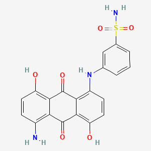 molecular formula C20H15N3O6S B13740902 Benzenesulfonamide, 3-[(5-amino-9,10-dihydro-4,8-dihydroxy-9,10-dioxo-1-anthracenyl)amino]- CAS No. 3178-78-7