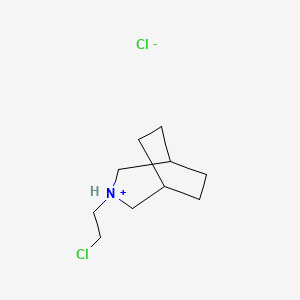 molecular formula C10H19Cl2N B13740960 3-(2-Chloroethyl)-3-azoniabicyclo(3.2.2)nonane chloride CAS No. 1990-78-9