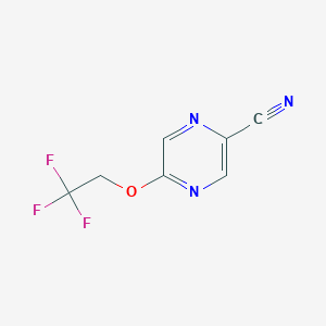 molecular formula C7H4F3N3O B1374097 5-(2,2,2-Trifluoroethoxy)pyrazine-2-carbonitrile CAS No. 1339317-81-5