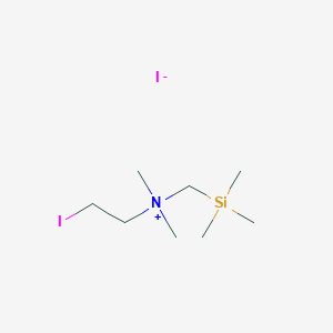 molecular formula C8H21I2NSi B13741074 Ammonium, dimethyl(2-iodoethyl)(trimethylsilylmethyl)-, iodide CAS No. 21654-78-4
