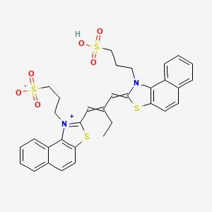 molecular formula C33H32N2O6S4 B13741104 1-(3-Sulfopropyl)-2-[2-[[1-(3-sulfopropyl)naphtho[1,2-d]-thiazol-2(1H)-ylidene]methyl]-1-butenyl]-naphtho[1,2-d]thiazoli CAS No. 4622-66-6