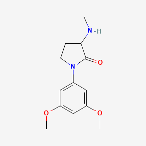 molecular formula C13H18N2O3 B1374113 1-(3,5-Dimethoxyphenyl)-3-(methylamino)pyrrolidin-2-one CAS No. 1270608-55-3