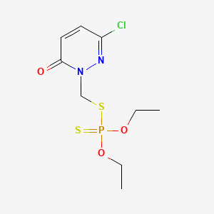 molecular formula C9H14ClN2O3PS2 B13741156 6-Chloro-2-(diethoxyphosphinothioylsulfanylmethyl)pyridazin-3-one CAS No. 22439-38-9