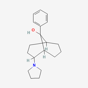molecular formula C19H27NO B13741174 9-Phenyl-2-(1-pyrrolidinyl)bicyclo(3.3.1)nonan-9-ol CAS No. 36524-99-9