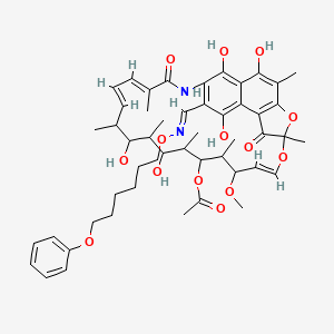 molecular formula C50H64N2O14 B13741177 3-Formylrifamycin SV O-(6-phenoxyhexyl)oxime CAS No. 41970-88-1