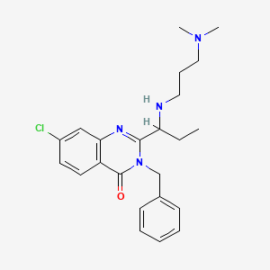 molecular formula C23H29ClN4O B13741365 3-Benzyl-7-chloro-2-[1-[3-(dimethylamino)propylamino]propyl]quinazolin-4-one 