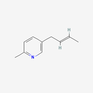 molecular formula C10H13N B13741390 (E)-5-(But-2-enyl)-2-methylpyridine CAS No. 26091-11-2