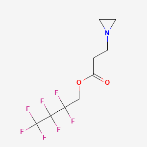 molecular formula C9H10F7NO2 B13741423 1-Aziridinepropionic acid, 2,2,3,3,4,4,4-heptafluorobutyl ester CAS No. 24160-20-1