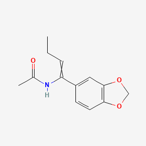 molecular formula C13H15NO3 B13741488 N-[1-(2H-1,3-Benzodioxol-5-yl)but-1-en-1-yl]acetamide CAS No. 398453-25-3