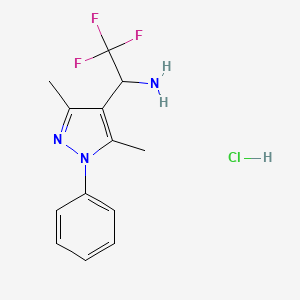 1-(3,5-dimethyl-1-phenyl-1H-pyrazol-4-yl)-2,2,2-trifluoroethan-1-amine hydrochloride