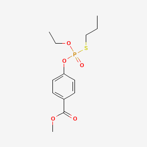 molecular formula C13H19O5PS B13741577 4-((Ethoxy(propylthio)phosphinyl)oxy)benzoic acid methyl ester CAS No. 41082-40-0