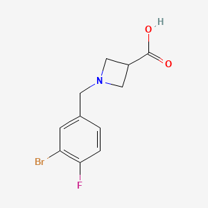 1-[(3-Bromo-4-fluorophenyl)methyl]azetidine-3-carboxylic acid