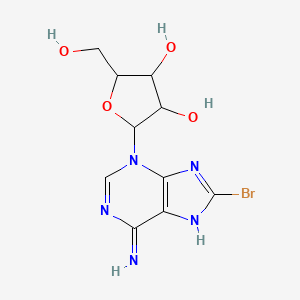 molecular formula C10H12BrN5O4 B13741625 8-Bromo-3-pentofuranosyl-3h-purin-6-amine CAS No. 36258-95-4