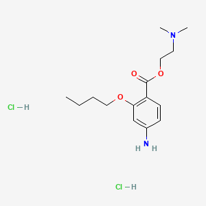 molecular formula C15H26Cl2N2O3 B13741642 2-(4-Azaniumyl-2-butoxybenzoyl)oxyethyl-dimethylazanium dichloride CAS No. 100811-76-5