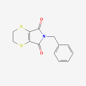 molecular formula C13H11NO2S2 B13741647 5H-1,4-DITHIINO(2,3-c)PYRROLE-5,7(6H)-DIONE, 2,3-DIHYDRO-6-(PHENYLMETHYL)- CAS No. 35809-78-0