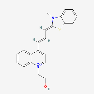 molecular formula C22H21N2OS+ B13741679 2-[4-[(E,3Z)-3-(3-methyl-1,3-benzothiazol-2-ylidene)prop-1-enyl]quinolin-1-ium-1-yl]ethanol 