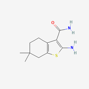 molecular formula C11H16N2OS B1374169 2-Amino-6,6-dimethyl-4,5,6,7-tetrahydro-1-benzothiophene-3-carboxamide CAS No. 1339071-24-7