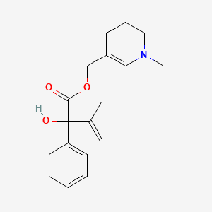 molecular formula C18H23NO3 B13741704 Mandelic acid, alpha-isopropenyl-, 1-methyl-1,2,5,6-tetrahydro-3-pyridylmethyl ester CAS No. 101710-97-8
