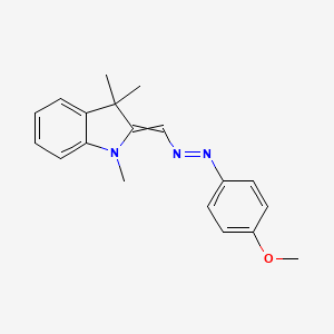molecular formula C19H21N3O B13741718 1H-Indole, 2,3-dihydro-2-[[(4-methoxyphenyl)azo]methylene]-1,3,3-trimethyl- CAS No. 40842-68-0