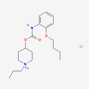 molecular formula C19H31ClN2O3 B13741825 Carbamic acid, (2-butoxyphenyl)-, 1-propyl-4-piperidinyl ester, monohydrochloride CAS No. 105384-03-0