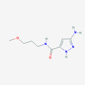 molecular formula C8H14N4O2 B1374190 3-amino-N-(3-methoxypropyl)-1H-pyrazole-5-carboxamide CAS No. 1347087-62-0