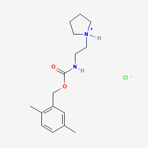 molecular formula C16H25ClN2O2 B13741916 2,5-Dimethylbenzyl N-(2-pyrrolidinylethyl)carbamate hydrochloride CAS No. 100836-74-6