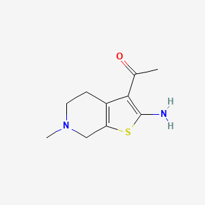 molecular formula C10H14N2OS B1374195 1-(2-Amino-6-methyl-4,5,6,7-tetrahydrothieno[2,3-c]pyridin-3-yl)ethanone CAS No. 1468718-86-6