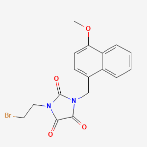 molecular formula C17H15BrN2O4 B13742099 Imidazolidinetrione, 1-(2-bromoethyl)-3-(4-methoxy-1-naphthylmethyl)- CAS No. 101564-84-5