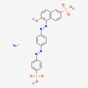 molecular formula C22H16N4NaO7S2+ B13742106 Java Red A CAS No. 6406-66-2