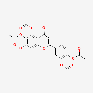 molecular formula C24H20O11 B13742136 Pedalitin tetraacetate CAS No. 25782-30-3
