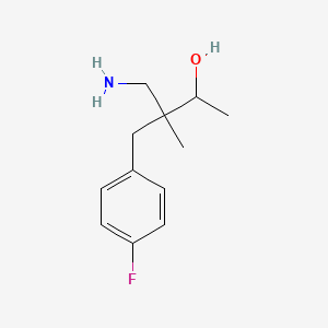 molecular formula C12H18FNO B1374217 4-Amino-3-[(4-fluorophenyl)methyl]-3-methylbutan-2-ol CAS No. 1488087-17-7