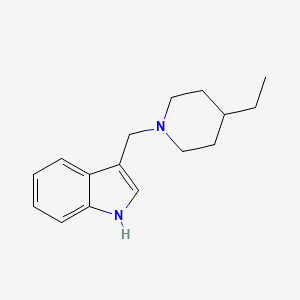 molecular formula C16H22N2 B13742192 Indole, 3-((4-ethylpiperidino)methyl)- CAS No. 101274-87-7
