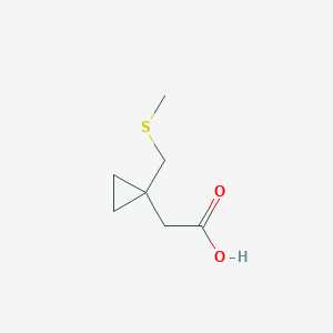 molecular formula C7H12O2S B1374220 2-{1-[(Methylsulfanyl)methyl]cyclopropyl}acetic acid CAS No. 1001907-63-6