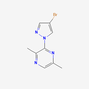 molecular formula C9H9BrN4 B1374224 3-(4-bromo-1H-pyrazol-1-yl)-2,5-dimethylpyrazine CAS No. 1498289-19-2