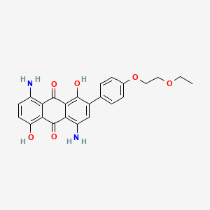 molecular formula C24H22N2O6 B13742377 9,10-Anthracenedione, 4,8-diamino-2-[4-(2-ethoxyethoxy)phenyl]-1,5-dihydroxy- CAS No. 23119-35-9