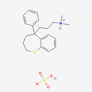 molecular formula C21H29NO4S2 B13742461 2,3,4,5-Tetrahydro-N,N-dimethyl-5-phenyl-1-benzothiepin-5-propanamine sulfate CAS No. 37014-83-8